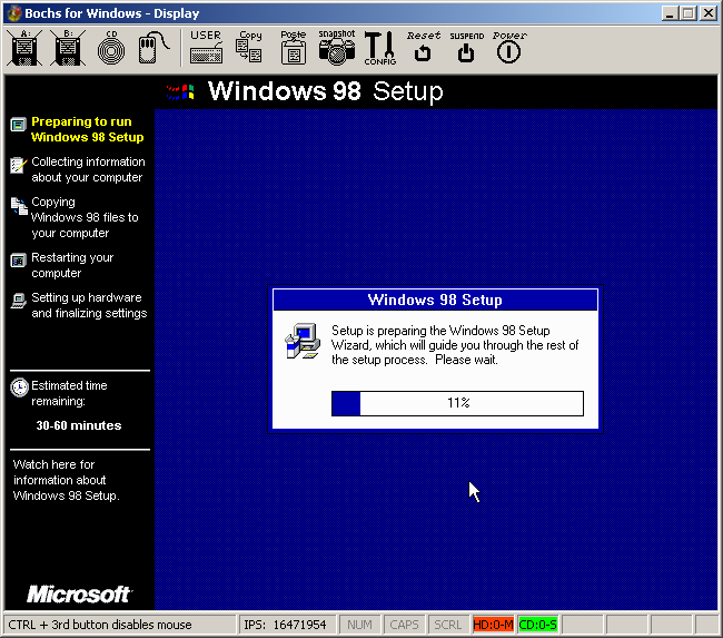 install windows 98 on eee pc